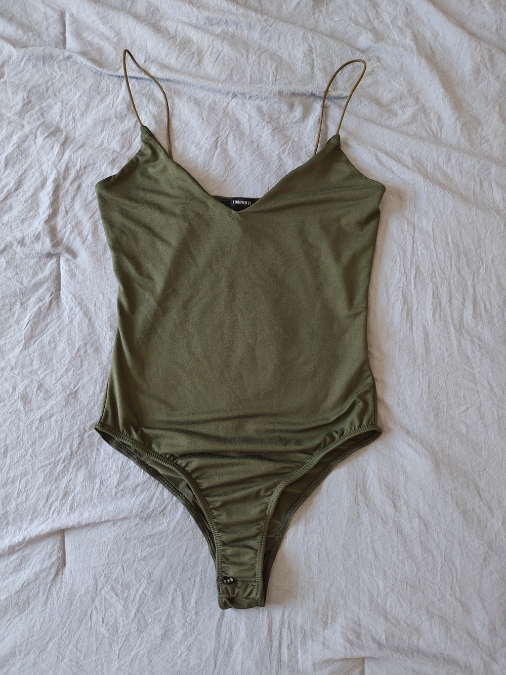 Forever 21 Olive Green Spaghetti Strap One-Piece for Kids